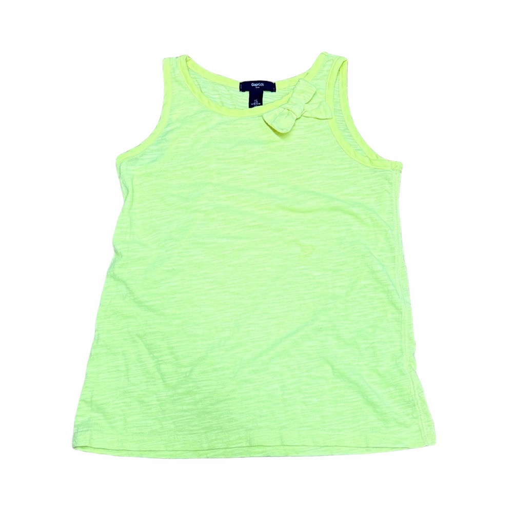 Gap Kids Girls Large 10 11 Neon Yellow Bow Tank Top Sleeveless Summer Shirt